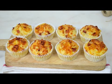 Muffins salados de bacon y queso. ¡Fáciles y deliciosos!