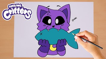 How to draw Chibi CatNap eating Fish | Poppy Playtime Chapter 3 - Smiling Critters