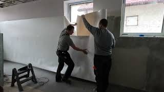PVC wall covering from a roll, wall cladding - installation