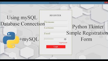 Python Tkinter Registration Form using SQL Database Connection||With Source  Code