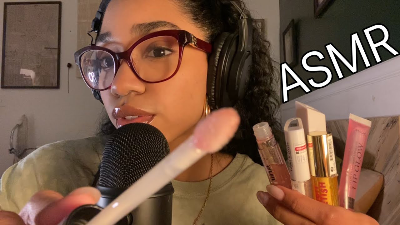 ASMR- Lipgloss Application + Mouth Sounds