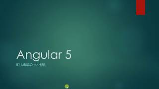 Angular 5 session 1