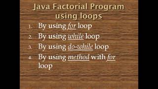 Program to Find the Factorial of a number by using for loop,while, do-while loop- by Ramesh Kodumuru