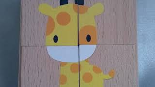 6 in 1 Wooden Animal Puzzle Blocks