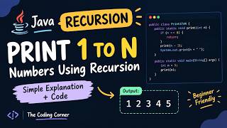 Print Numbers from 1 to N Using Recursion in Java | Recursion for Beginners 🔥
