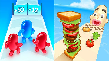 Satisfying Mobile Games Play 9999 Tiktok Games Sandwich Runner VS Join Clash 3D