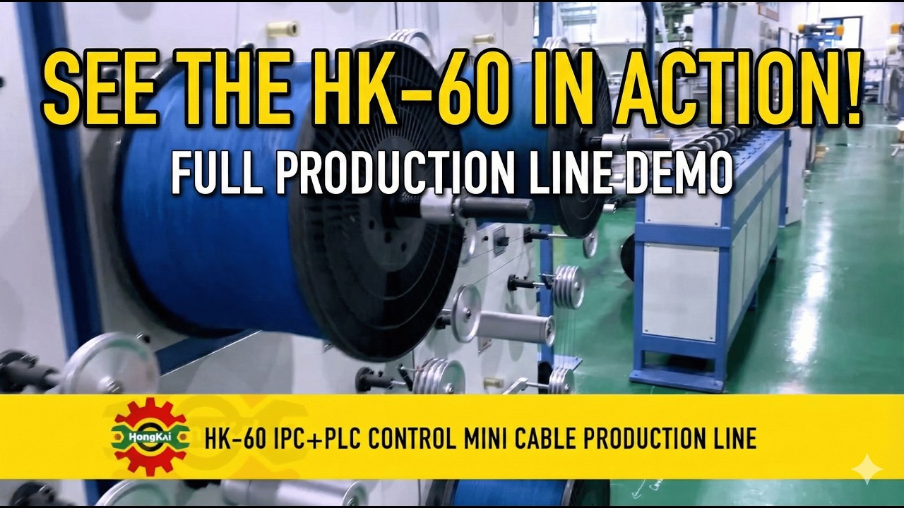 Mini optical-cable extrusion — related equipment video from HONGKAI