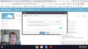 How to Upload Photos in Schoology to an Assignment from your files.