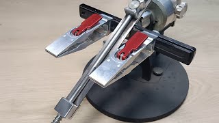 картинка: Заточка ножа на новых зажимах для Профиля