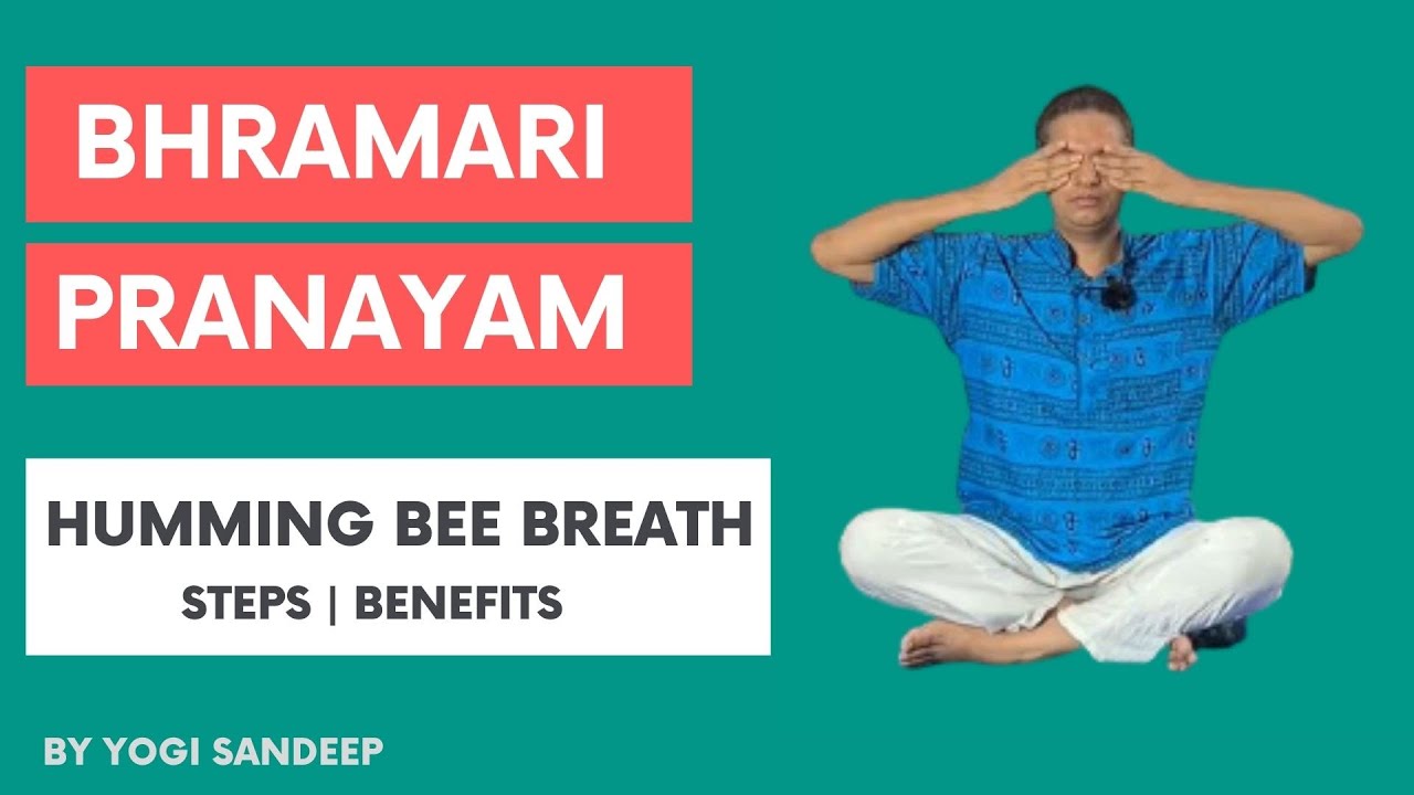 Bhramari Pranayama, a practice that has a calming effect on the mind and  body. 