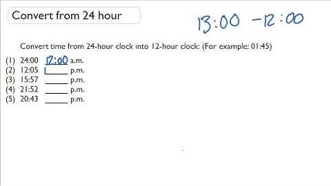 Convert from 24 hour clock into 12-hour clock
