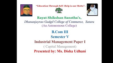 B.Com III Semester V-Industrial Management Paper I