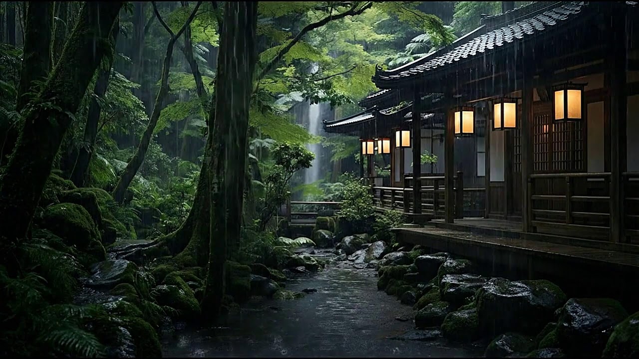 Slow Ambient Rain and Piano Music for Sleeping and Deep Comfort