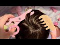 【ASMR】木の美容室Wooden hair salon(Hair cut,color,shampoo,head massage by wooden toy)