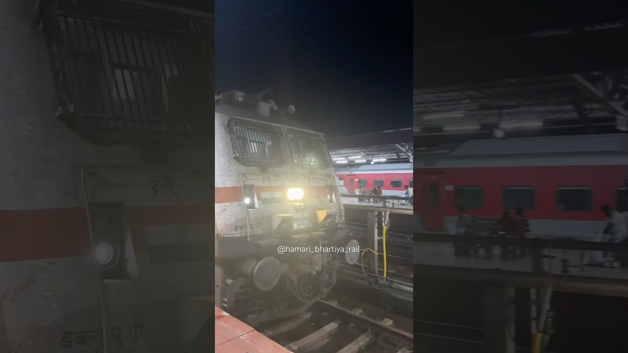 Arrival of 16345 Mumbai LTT TVC Netravati exp arriving at Madgaon Junction linked with WAP7 of erode