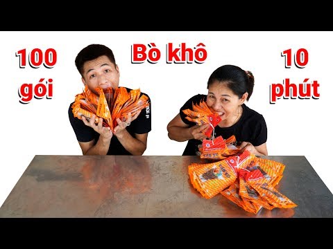 Thử Thách Thi Ăn 100 Gói Bò Khô Và Cái Kết Cho Kẻ Thua Cuộc ( 100 packets of dried beef ) - Ninh TV
