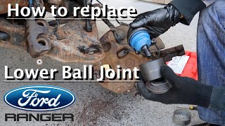 DIY : How to replace lower Ball Joint  Ford Ranger RWD