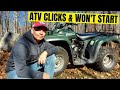 WHY DOES ATV CLICK WHEN TRY TO START IT // Suzuki Eiger Starter Fix