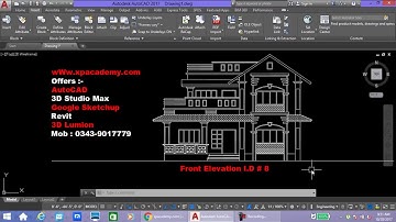 Front Elevation AutoCAD Urdu Tutorials | Xpacademy