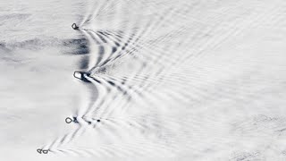Volcanic Islands Carve Boat Wake-Like Ripples in the Sky