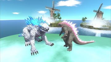 Evolved Godzilla + Shimo VS ModTT Kaiju Godzilla - Animal Revolt Battle Simulator