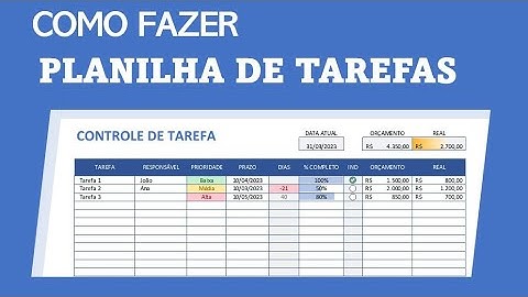 Como Criar uma Planilha de Controle de Tarefas no Excel