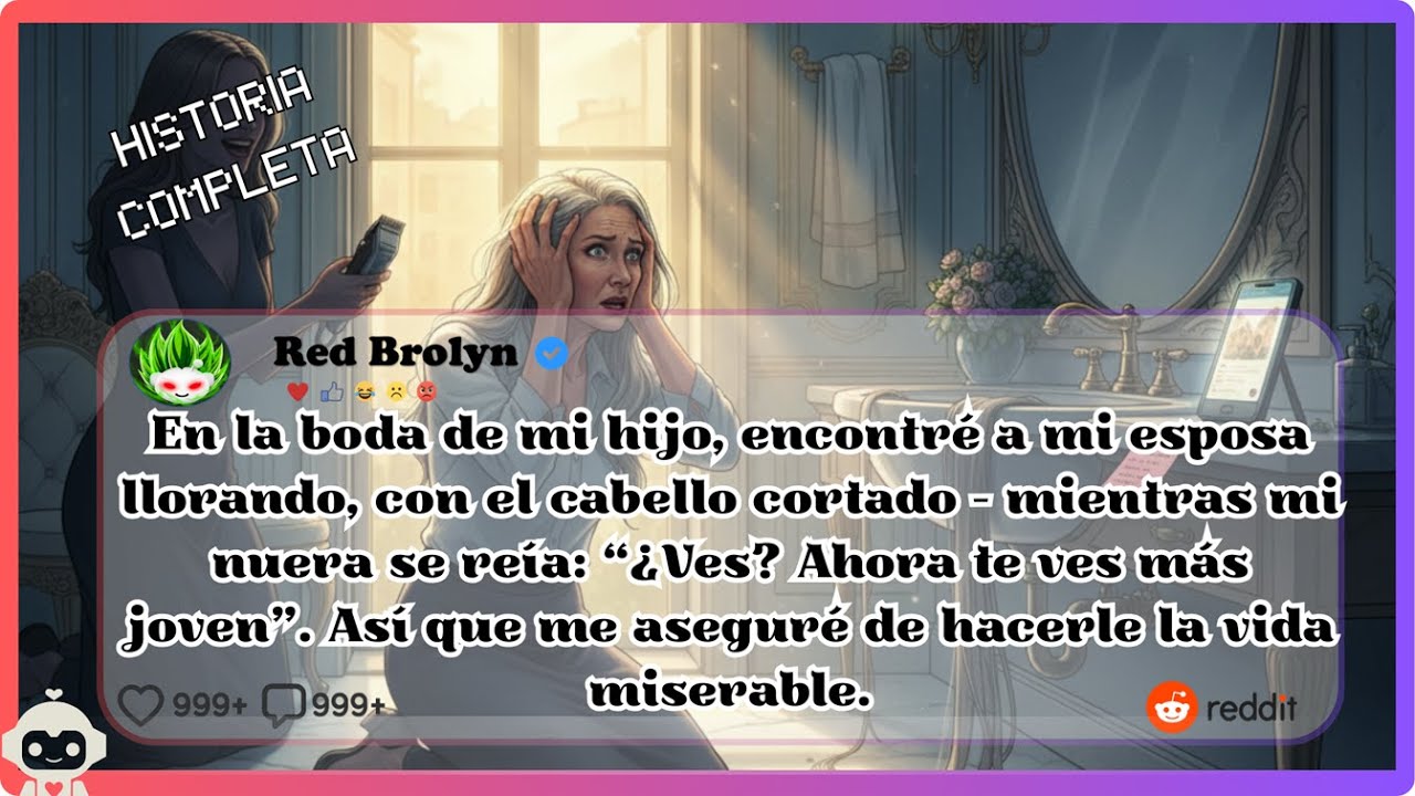 En la boda de mi hijo, encontré a mi esposa llorando, con el cabello cortado  mientras mi nuera se..