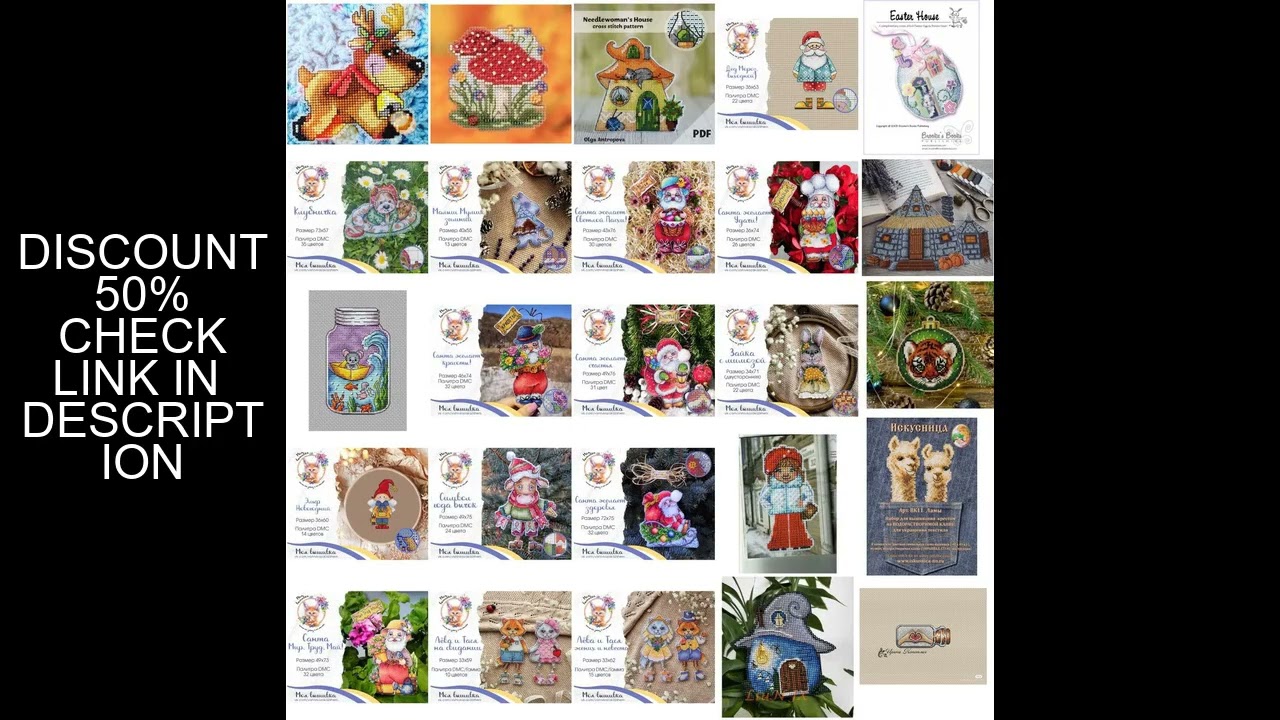 Plastic Canvas Fabric Cross Stitch Ornaments  Handmade Needlework Embroidery Knitting Santa Claus wi