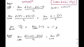 Lec 11- Prove that mod x is not differentiable
