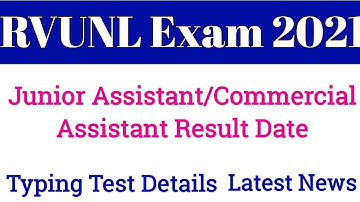 RVUNL Junior Assistant Result 2021 RVUNL Jr Assistant Exam 2021 Result Date/ Typing Test Details
