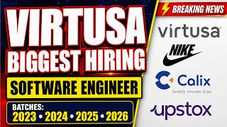 Virtusa Software Engineer | Nike, Upstox, Calix Off Campus Hiring