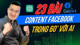 Tạo Một Tháng Content Facebook trong 60 phút với AI - Kiếm tiền online, phát triển thương hiệu