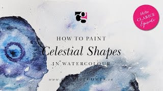How to Paint Celestial Shapes in Watercolour - Hello Clarice Tutorials