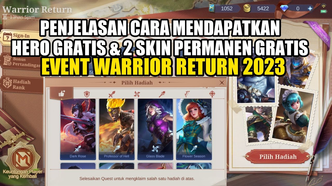 PENJELASAN CARA MENDAPATKAN HERO &amp; 2 SKIN PERMANEN GRATIS EVENT WARRIOR