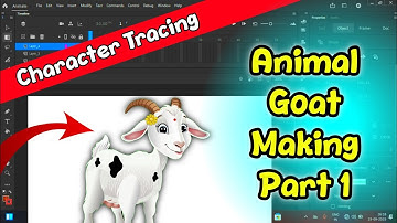 Goat Cartoon Character Drawing part-1 Adobe Animate cc | how to do characters tracing in animate cc 