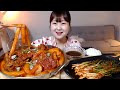 매운뼈찜에 분모자당면 가득 잘익은 파김치 먹방 Korean Spicy Steamed Pork Bone and Noodles Kimchi Mukbang Eating sound