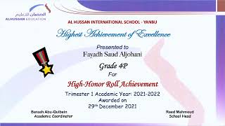 Honor Roll - Grade 4-P