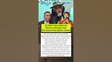 SUJIWO Tejo Skakmat Rismon Sianipar dan Roy Suryo Soal Ijazah Jokowi
