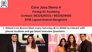Famous Core Java demo session 4 - Pankaj Sir Academy Wealth