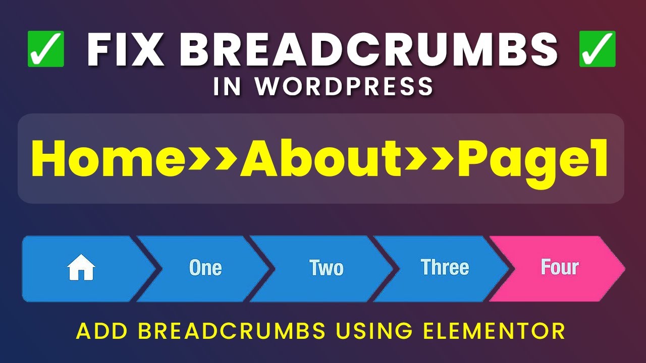 How to add breadcrumbs in WordPress Elementor | Fix breadcrumbs not ...