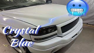Silverado with crystal blue pearl!!First complete in my new booth!
