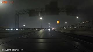 Car Dives For Exit Thats Not There In Rainy Weather