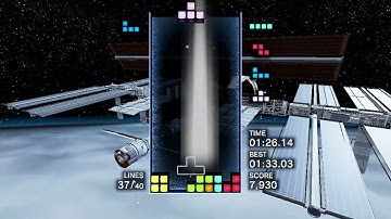 New "Sprint" high score with "A" score in Tetris® Effect Connected - Steam version on laptop