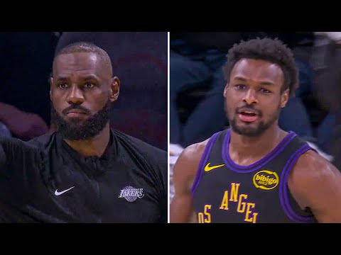 LeBron Was LOVING It After Bronny Hits a Deep Three 🔥