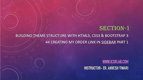 44 Creating My Order Link In SideBar Part 1 E Commerce Website In PHP & MySQL