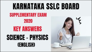 Karnataka SSLC Key Answers - Science - Physics (English) Supplementary Exam 2020 #sslc #physics