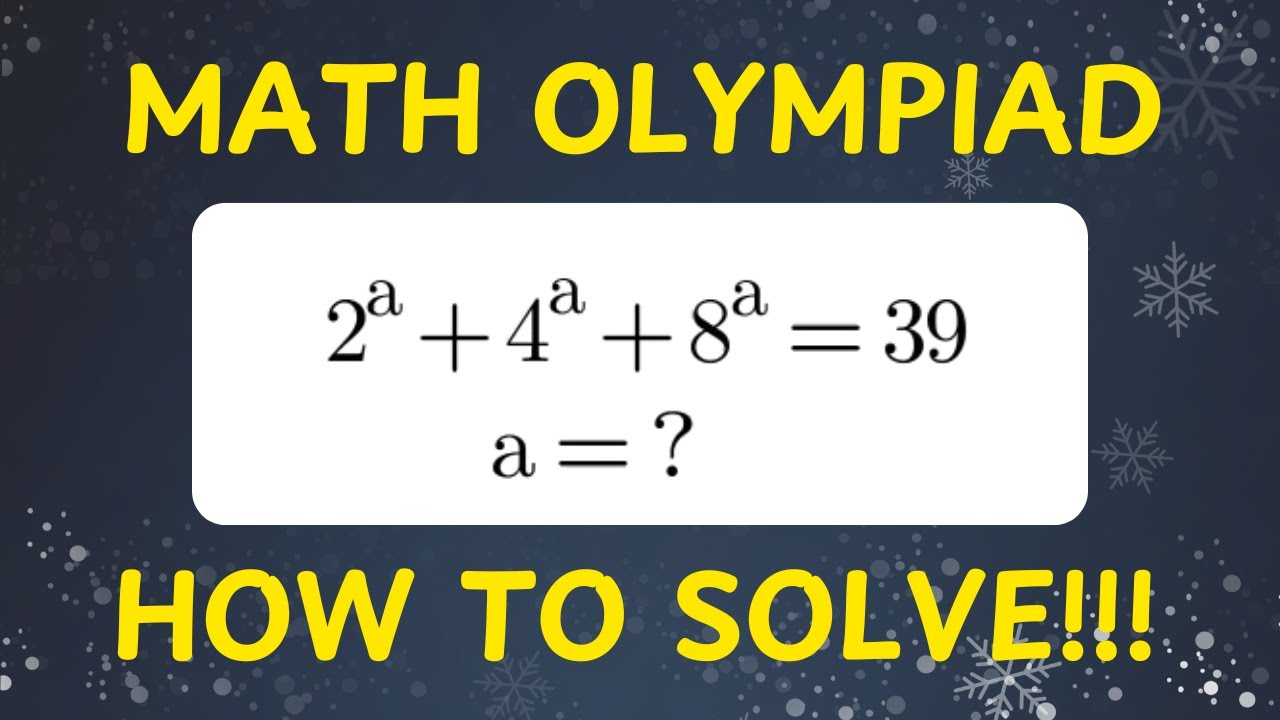 A Nice Algebra Problem | Math Olympiad | Find a = ? - YouTube
