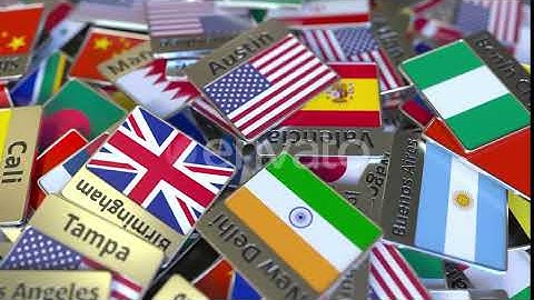 Souvenir Magnet or Badge with Austin Text and National Flag | Motion Graphics - Envato elements