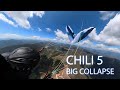 Paragliding incident slow motion  collapse  recovery  skywalk chili 5 en b  bright australia