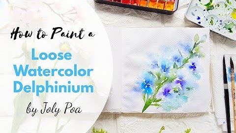 Loose Watercolor Delphinium Tutorial + VLOG